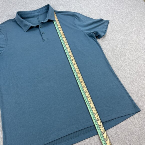 Lululemon Evolution Polo Shirt Mens M (Estimated) Blue Short Sleeve Stretch - Picture 7 of 8
